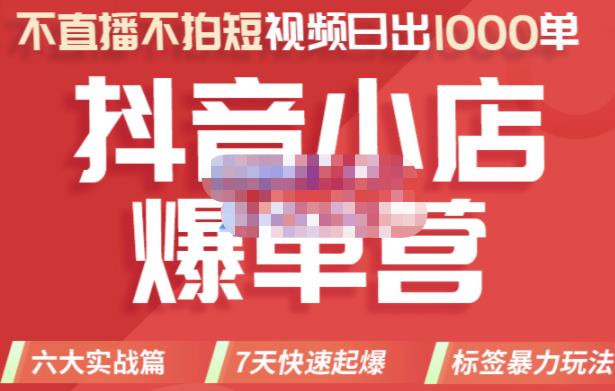 推易电商·2022年抖音小店爆单营，不直播、不拍短视频、日出1000单，暴力玩法-赚米吧