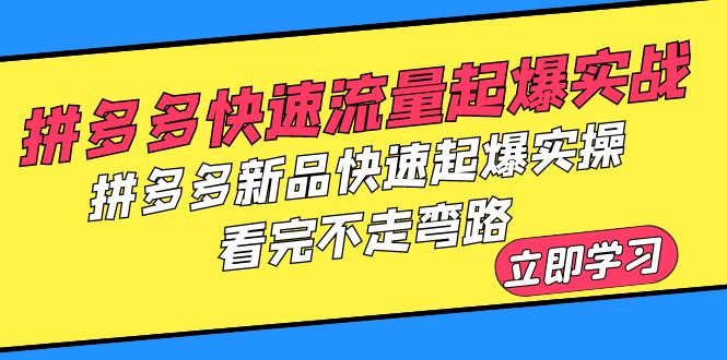 拼多多-快速流量起爆实战，拼多多新品快速起爆实操，看完不走弯路-赚米吧