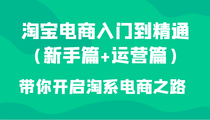 淘宝电商入门到精通（新手篇+运营篇）带你开启淘系电商之路-赚米吧