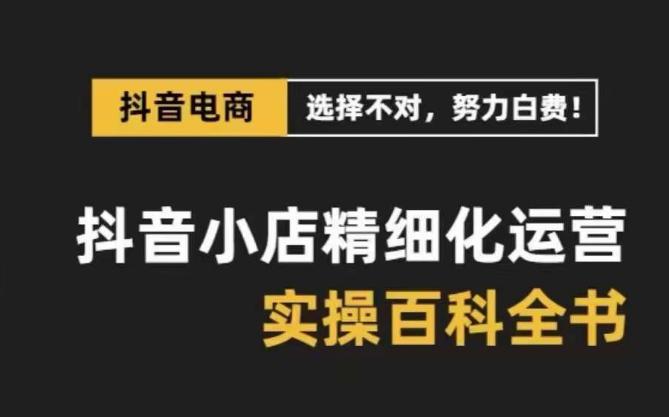 【抖音小店运营攻略】精选高利润产品，解决电商运营难题，保姆级实战讲解（28节课）-赚米吧