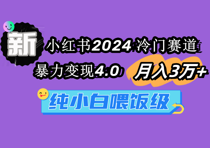 小红书2024冷门赛道 月入3万+ 暴力变现4.0 纯小白喂饭级-赚米吧