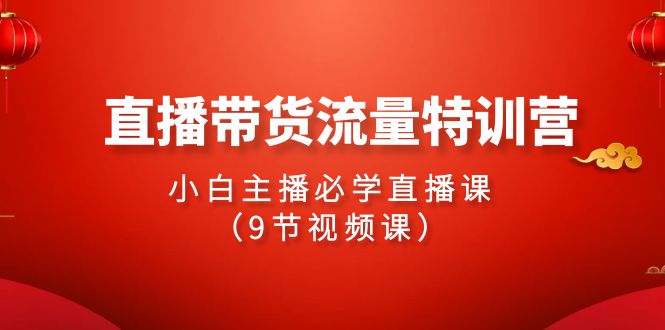 24年直播带货流量特训课，新手小白主播必学直播课（9节视频课）-赚米吧