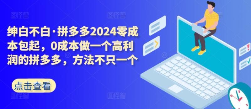 拼多多2024零成本包起，0成本做一个高利润的拼多多，方法不只一个-赚米吧