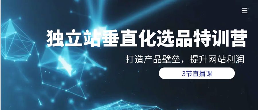独立网站垂直化选品训练营，打造产品壁垒，提升网站利润（3节直播课）-赚米吧
