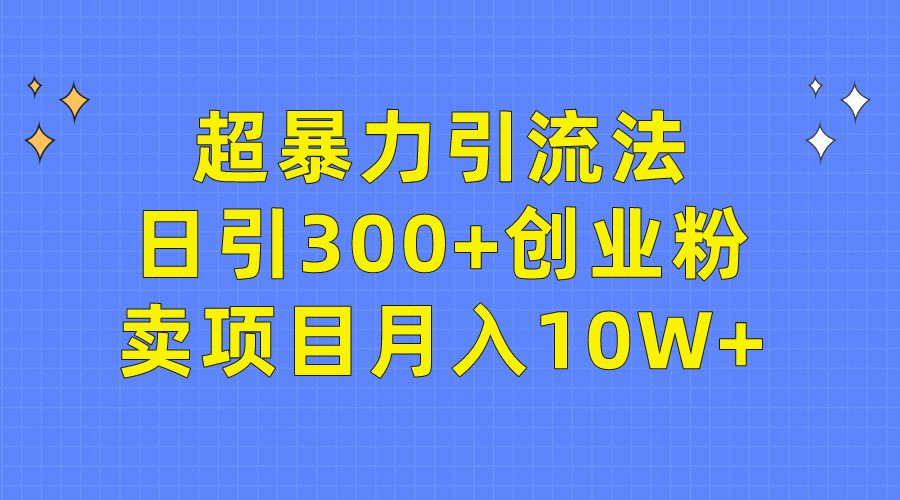 轻松超暴力引流法，日引300+创业粉，卖项目月入10W+-赚米吧