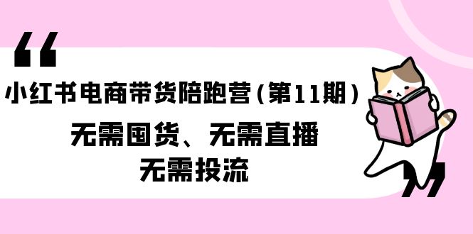 小红书电商带货陪跑营(第11期)无需囤货、无需直播、无需投流（送往期10套）-赚米吧