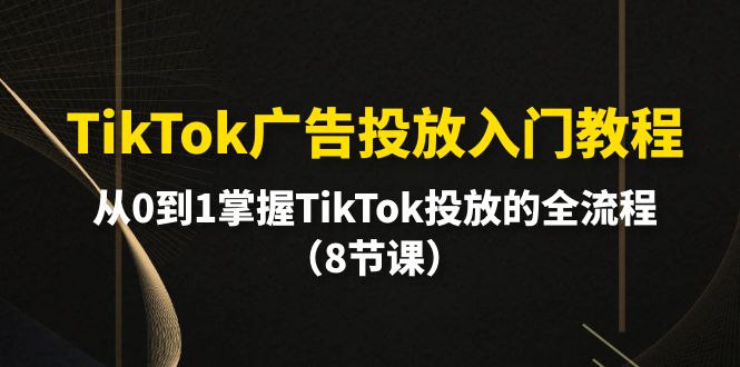 TikTok广告投放入门教程，从0到1掌握TikTok投放的全流程（8节课）-赚米吧