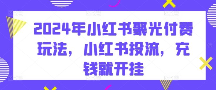 2024小红书投流：聚光付费攻略，解锁流量变现新姿势-赚米吧