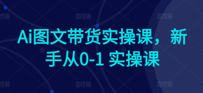 AI赋能电商：新手快速上手图文带货实操课程-赚米吧