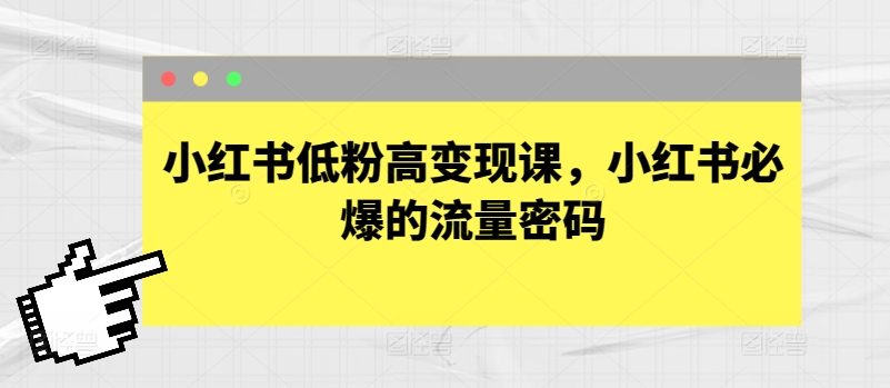 小红书变现宝典！低粉逆袭，流量密码轻松解锁🔓-赚米吧