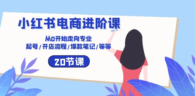 小红书电商进阶课：从0开始走向专业 起号/开店流程/爆款笔记/等等（20节）-赚米吧