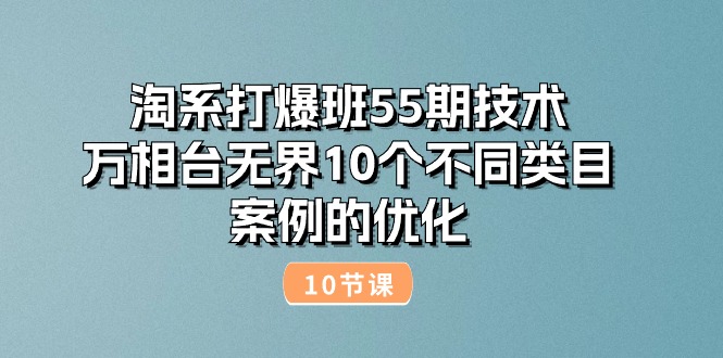 淘系打爆班55期技术：万相台无界10个不同类目案例的优化（10节）-赚米吧