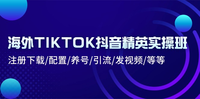 海外TIKTOK抖音精英实操班：注册下载/配置/养号/引流/发视频/等等-赚米吧