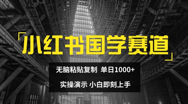 小红书国学赛道，无脑粘贴复制，单日1K，实操演示，小白即刻上手-赚米吧