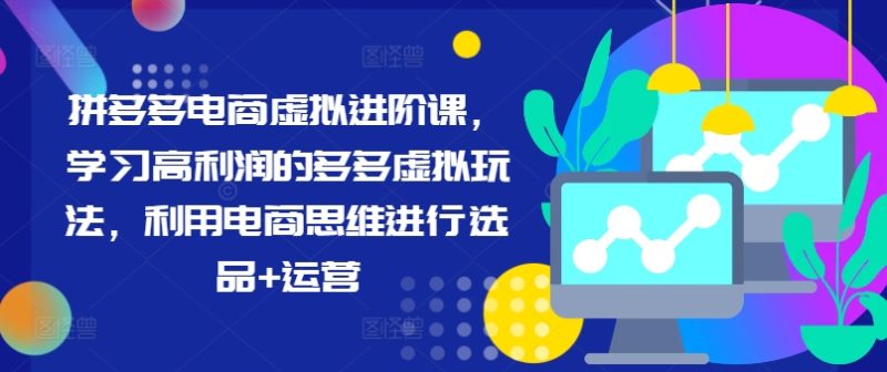 拼多多电商虚拟进阶课，学习高利润的多多虚拟玩法，利用电商思维进行选品+运营-赚米吧