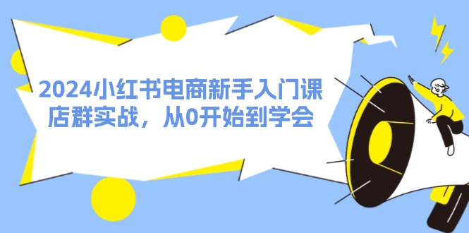 2024小红书电商新手入门课，店群实战，从0开始到学会（31节）-赚米吧