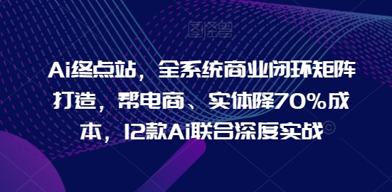 AI终点站，全系统商业闭环矩阵打造，帮电商、实体降70%成本，12款AI联合深度实战【0906更新】-赚米吧