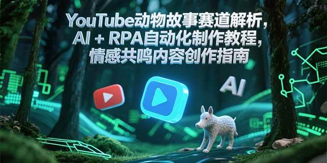 YouTube动物故事赛道解析，AI+RPA自动化制作教程，情感共鸣内容创作指南-赚米吧