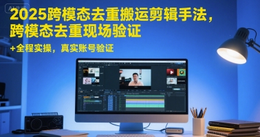 2025跨模态去重搬运剪辑手法，跨模态去重现场验证 +全程实操，真实账号验证-赚米吧