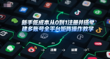 新手低成本从0到1注册并搭建多账号全平台矩阵操作教学，手机号-邮箱-IP-工具-赚米吧