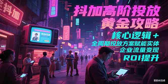 抖加高阶投放黄金攻略：核心逻辑全周期投放方案赋能实体企业流量变现 ROI 提升-赚米吧