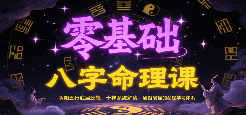零基础八字命理课：阴阳五行底层逻辑，十神系统解读，通俗易懂的命理学习体系-赚米吧
