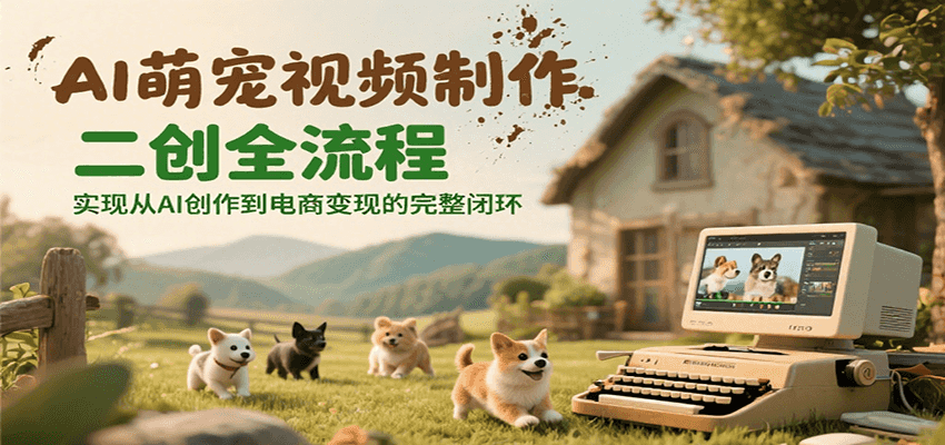 AI萌宠视频制作二创全流程，实现从AI创作到电商变现的完整闭环-赚米吧