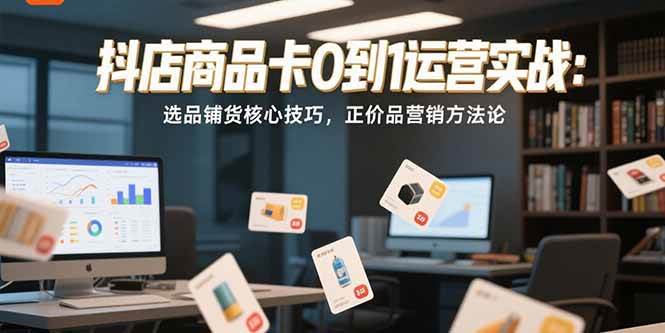 抖店商品卡0到1运营实战：选品铺货核心技巧，正价品营销方法论-赚米吧